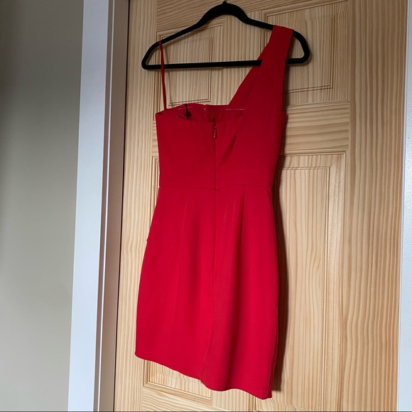 BNWT BCBG Vanessa One Shoulder Cascading Ruffle Dress 0 - Picture 8 of 12